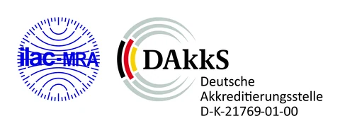 DAkkS- und ilac-MRA-Logo, Akkreditierung D-K-21769-01-00